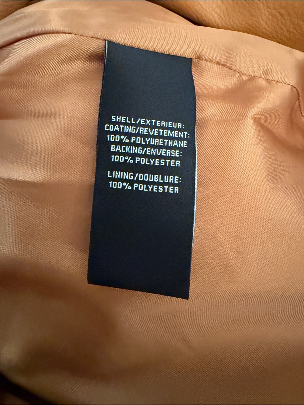 7 for all mankind Faux Leather Long Trench Sz Small Camel / Caramel Like New - Picture 5 of 6